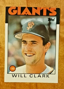 1986 Topps Will Clark Rookie Baseball Card #24T -EX+-NM - Picture 1 of 3