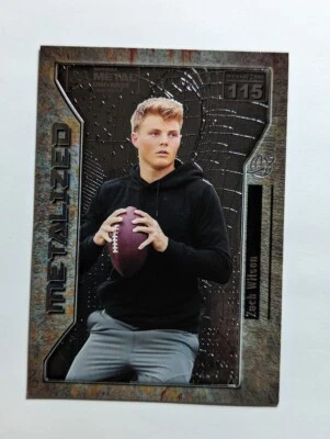 2021 Skybox Metal Universe Champions Metalized Zach Wilson Rookie Jets #115 - Image 1 of 2