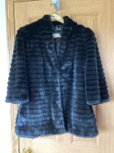 Calvin Klein Women's XL Faux Fur Coat with Hook & Loop Closures & 1/2 Sleeves - Picture 1 of 14