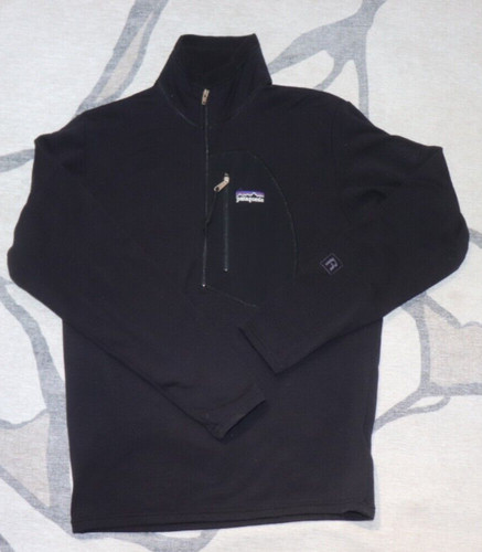 VETEMENTS Patagonia R1 Regolatore Waffle Nero Pile Camicia Giacca Donna S Pullover Cappotto