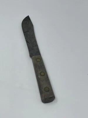 CUCHILLO DE CHEF KA-BAR KABAR KABAR DE COLECCIÓN ANTIGUO DE LA DÉCADA DE 1940 MANGO DE NOGAL HOJA ENVEJECIDA Foto 1 de 4