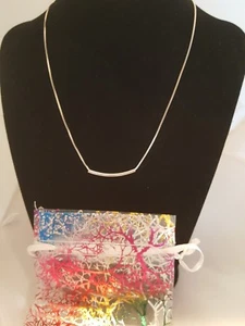 Silver Bar Pendant statement Tube slide bar Necklace Jewelry bag *USA* FREE S&H* - Picture 1 of 6