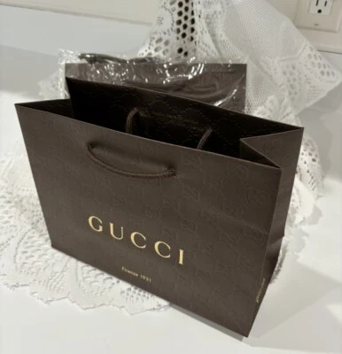 "Bolsa de papel GUCCI Firenze 1921 regalo de compras nueva envuelta 9"" X 6,5 X 3,5""" Foto 1 de 4