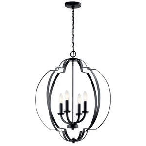 Voleta 4-Light 22" Quatrefoil Pendant Light in Black - Picture 1 of 3
