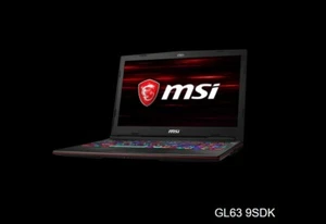 MSI 15.6 inch (256GB+1TB, Intel i7 9th Gen., 2.60GHz, 16GB) Gaming Laptop - GL63 - Picture 1 of 4