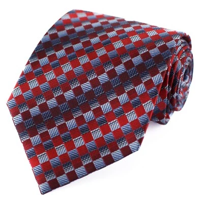 Corbata para hombre Kenneth Cole Reaction roja azul a cuadros 100 % seda corbata para hombre” Foto 1 de 4