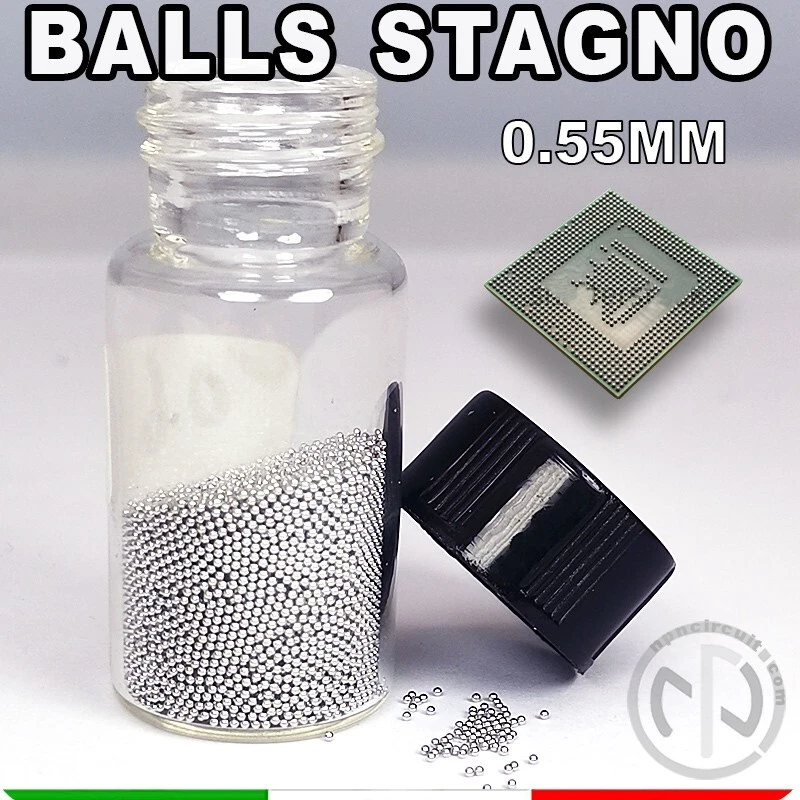 Pallini Di Stagno Solder Balls 0,55mm Palline 25000pcs SnPb Reballing BGA flux - Immagine 1 di 1