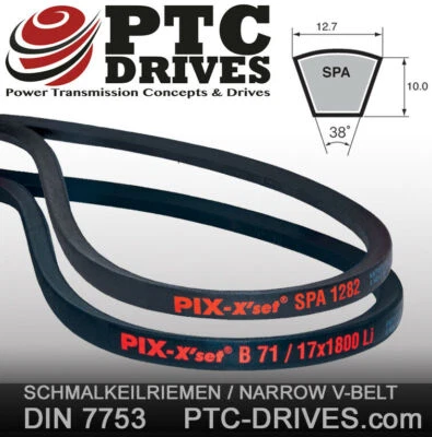 PIX Cinghia trapezoidale SPA1007 (13 x 1007 mm Lw) / cinghia trapezoidale stretta secondo DIN 7753/1