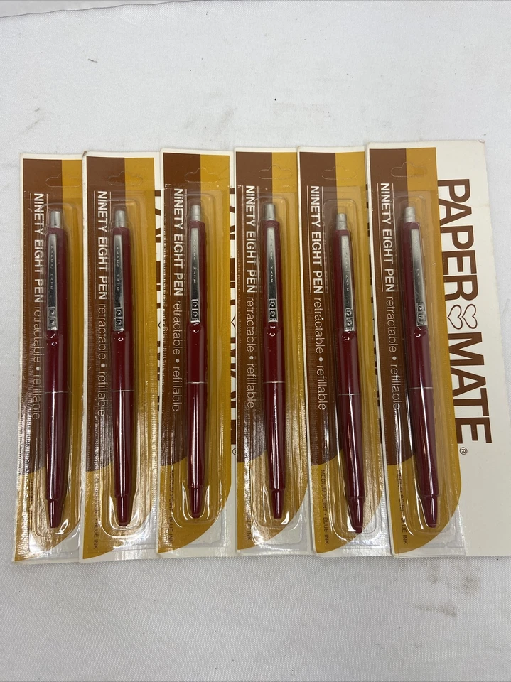 Vintage PAPERMATE 98 Blue Ballpoint Pen Paper Mate Double Heart Ninety Eight