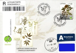 Latvia 2017 (02) Museum of Natural History - Herbarium - Dogs Rose (a. fdc) - Picture 1 of 2