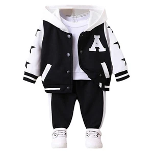 Baby Boy Girl Coat Spring Jacket Pocket Sweatpants Jogging Outfits Jogger Pants - Picture 1 of 18