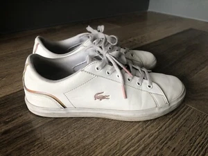 Women’s Lacoste Trainers Shoes Snickers Size UK 5 Eur 38 White Leather - Picture 1 of 12