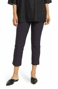 Eileen Fisher Washable Stretch Crepe Slim Cropped Pants Sz 2X Ink Navy $168 NWT