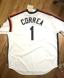 Houston Astros MLB Correa 1 Majestic Cooperstown Collection Jersey Sz XL Shirt - Picture 1 of 13