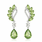 Luxury 925 Sliver Jewelry Peridot Earrings Women Wedding Wedding Dangle Earring