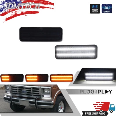 Smoke Bumper Switchback LED DRL Signal Lamp For 80-86 Ford Bronco F150 F250 F350 - Image 1 of 4