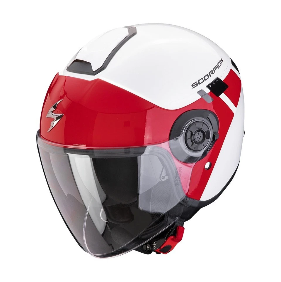 Scorpion Jet-Motorradhelm EXO-City II MALL Visier+Sonnenblende weiss-rot R22.06  - Bild 1 von 1