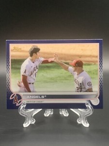 Mike Trout Shohei Ohtani 2022 Topps Series 1 Royal Blue #159 Los Angeles Angels