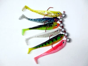 6 X MB Fishing Relais-Set 9cm Inclus Vmc-Jig Gummifisch Softbait Sandre Perche - Photo 1/1