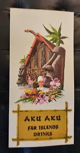 Menú de cócteles vintage AKU AKU FAR ISLANDS Tiki Bar Las Vegas Stardust - Imagen 1 de 3