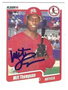 Signed Autographed MILT THOMPSON St. Louis Cardinals 1990 Fleer Card #262 COA - Picture 1 of 1