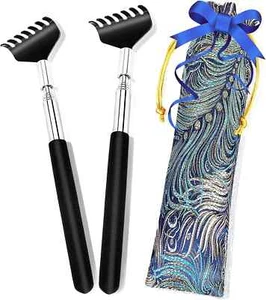Portable Extendable Back Scratcher, 2 Pack Metal Telescoping Backscratchers for - Picture 1 of 7