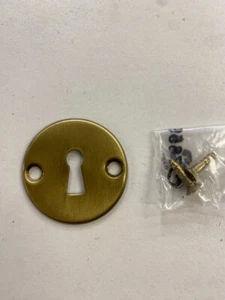 Key Hole Escutcheon Plate Door Round Antique Satin Brass 48mm 1549014 - Picture 1 of 24