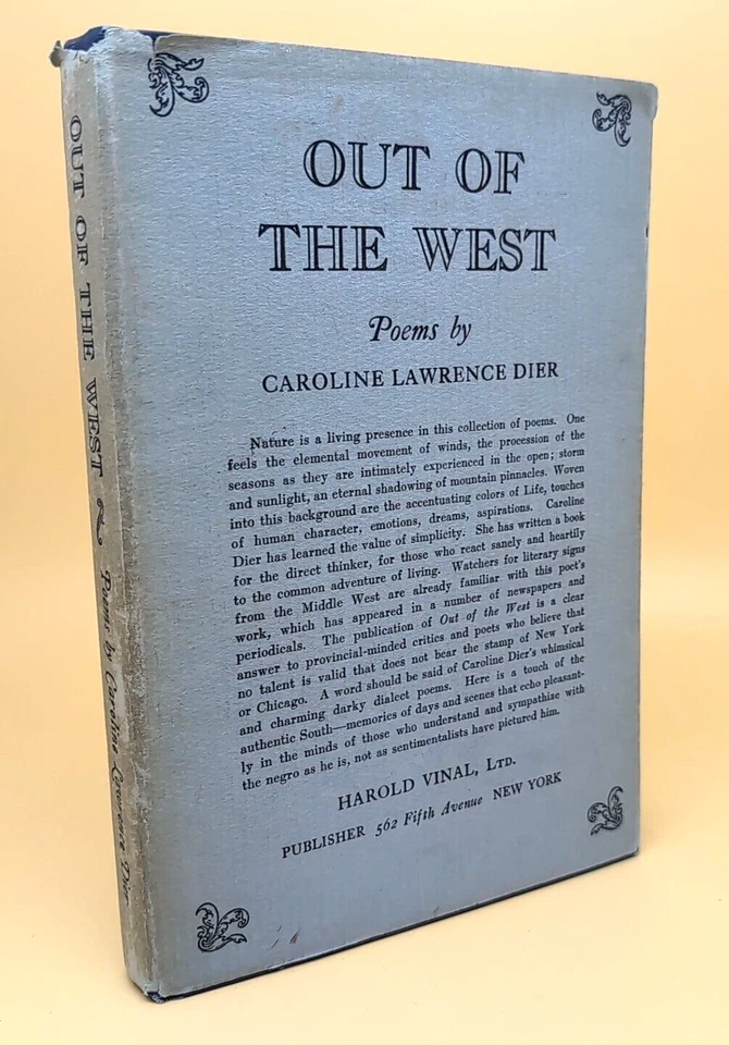 Out of the West - Caroline Lawrence Dier - Poetry 1st Ed. HCDJ *SIGNED PHOTO* - Image 1 of 4