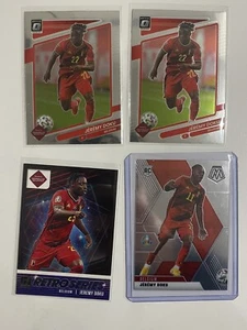Jeremy Doku LOT 4! 2021-22 Donruss Optic 2x, Retro Series & 2020-21 Mosaic RC! - Picture 1 of 2