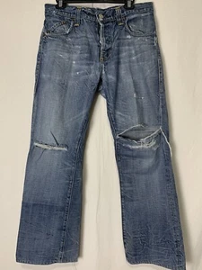 Men’s Rock & Republic Flare Bootcut Jeans 33 x 30 Distress Preowned Blue 6493 - Picture 1 of 10