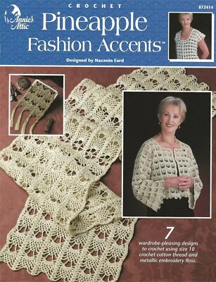 Pineapple Fashion Accents Crochet Wardrobe Vest Pineapple Navy Jacket Striped - Image 1 of 2