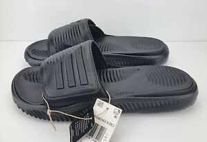 Adidas Mens Triple Black Alphabounce Slide 2 Basketball Sandals GY9416 NWT