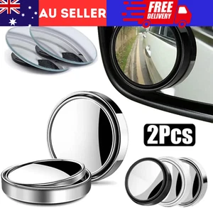 2x Blind Spot Car Mirror 360° Wide Angle Adjustable Rear Side View Convex Glass - Picture 1 of 9
