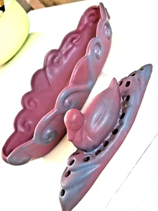 Van Briggle Mulberry Konsole Schale 14" mit Entenform Frosch signiert, selten Vintage - Bild 1 von 12