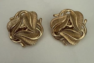 Vintage Pat. Trifari Ohrringe Tulpe goldfarben signiert Clip auf 1" - Bild 1 von 5