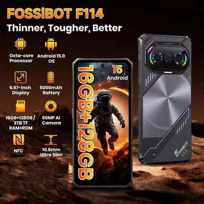 Global Fossibot F114 Rugged Phone 6.67'' 16GB+128GB 5000mAh 50MP NFC Android 15 - Image 1 of 4