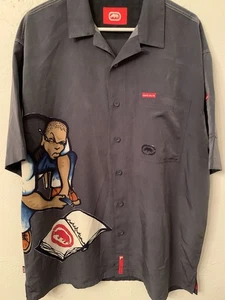 Marc Ecko Mindquarters XL Button Up Short Sleeve Y2K Shirt/Streetwear Hip-Hop - Picture 1 of 24