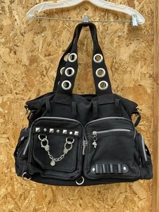 Y2K Living Dead Souls Bag Purse Black Gothic Punk Rock Skull Heavy Metal Grunge - Picture 1 of 24