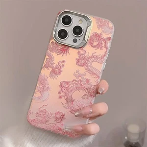 Cartoon laser pink dragon 3D cute shockproof happy new year phone case for - Picture 1 of 10