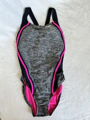 TRAJE DE BAÑO DEPORTIVO SPEEDO DE UNA PIEZA GRIS, NEGRO, ROSA (TALLA: 10) Foto 1 de 4