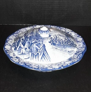 Vintage Liberty blau bedeckt Gemüse Servierschale "Boston Tea Party" - Bild 1 von 5