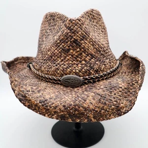 Toby Keith Authentic American Straw Western Cowboy Hut L/XL braun Rockabilly - Bild 1 von 8