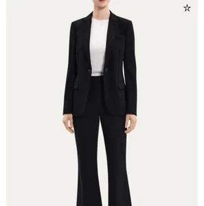 Theory Bergdorf Goodman Admiral Krepp Einknopf Heftklammer Blazer Damen 10 schwarz - Bild 1 von 15