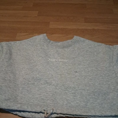 Juicy Couture Sport Size XS Grey Crop Jumper With Drawstring Waist + Soft Lining - Image 1 of 4