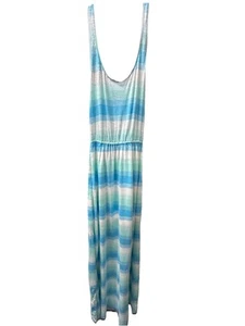 Maxi Vestido Hollister Largo Azul Color Rayas Playa Talla Pequeña - Imagen 1 de 5