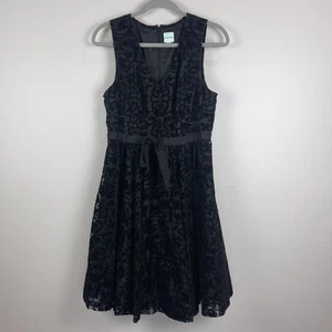 Plenty by Tracy Reese Dress Sz 6 Black Damask Burnt Velvet Whimsigoth Witchy - Picture 1 of 15