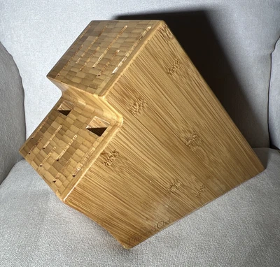 The Pampered Chef Bamboo Wood 16 Slot Knife Block Heavy Duty - Image 1 of 4