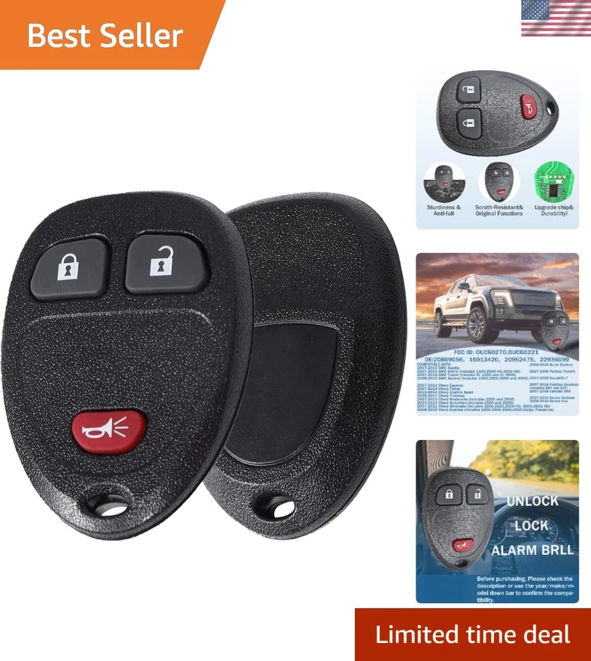 Keyless Entry Remote Key Fob Compatible with Chevy Tahoe Suburban Silverado Aval - Image 1 of 4