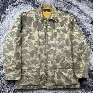 Vintage Eddie Bauer Goose Down Camo Zip Up Winter Jacket Size Large - Picture 1 of 8