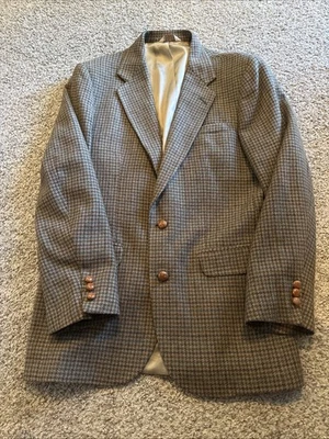 Abrigo deportivo ORVIS para hombre de lana marrón abigarrado totalmente forrado 40L Foto 1 de 4